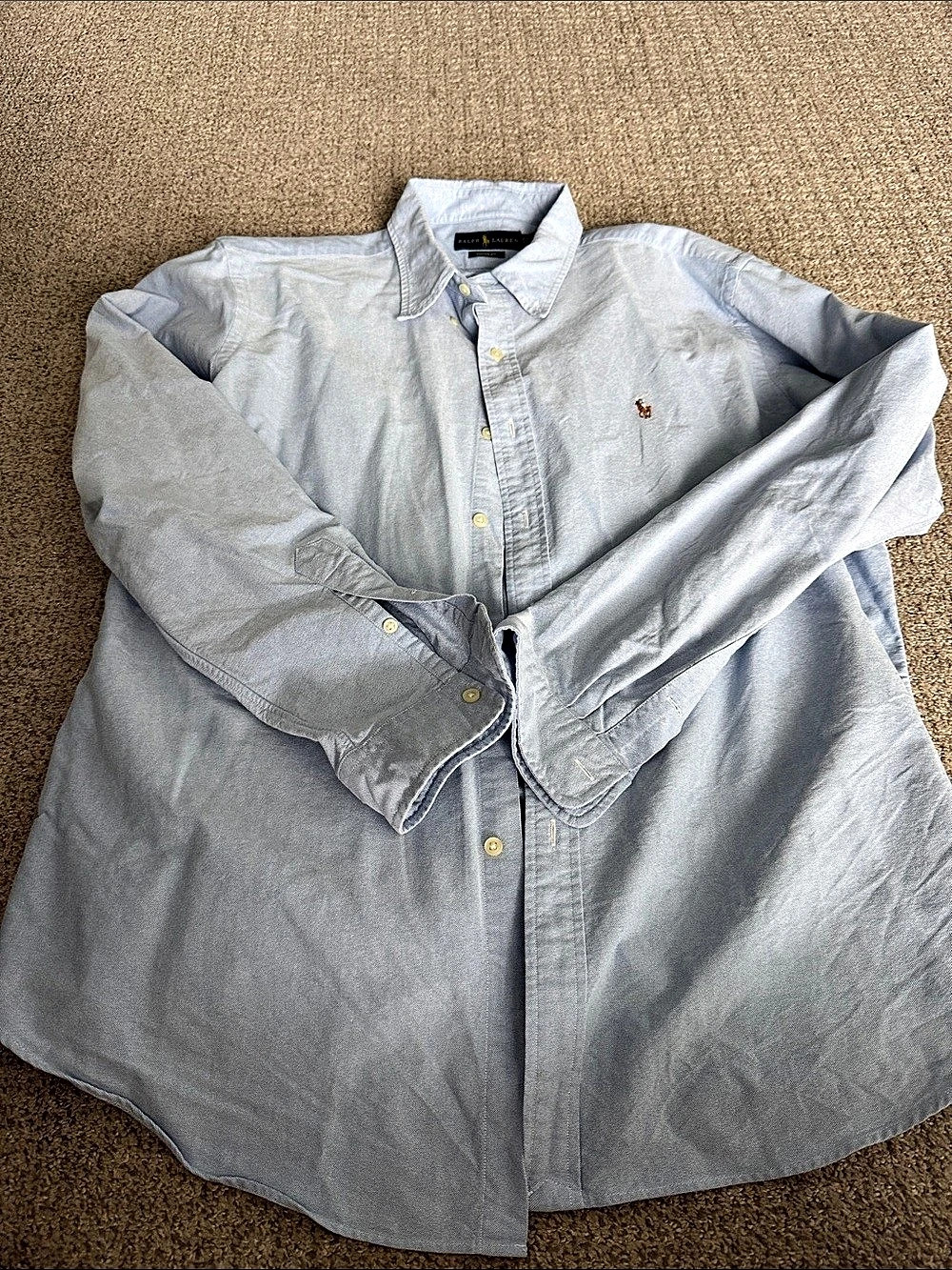Ralph Lauren Custom Fit Oxford Shirt Men's Oxford Shirt XXL Blue